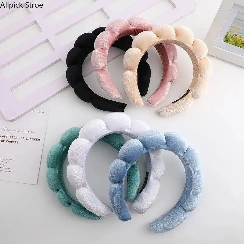 6 Pack Velvet Padded Headbands for Women, Twisted Knot High Crown Hair Bands with Soft Volumizing Sponge Design, Comfortable Non-Slip Hair Accessories for Daily Wear, Office, School, Makeup, Parties & Elegant Old Money Hairstyles