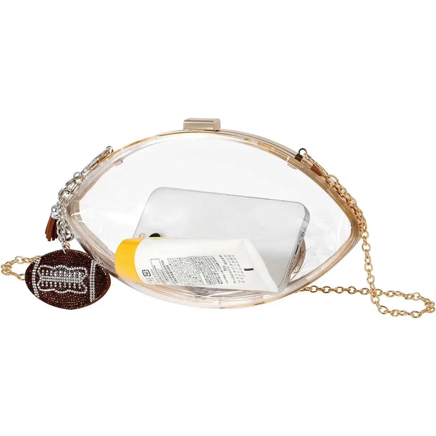 Football Purse with  Clear  Day Crossbody Bag Clutch | With ,  Day Bag, Novelty Clutch, For Stadium Events