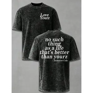 Love Yourz J.Cole Motivational Lyric Vintage Washed Oversized Graphic Tee 100% Pure Cotton Loose Fit Retro Hip Hop Streetwear Inspirational Casual Unisex Short Sleeve Gift For Rap Fans