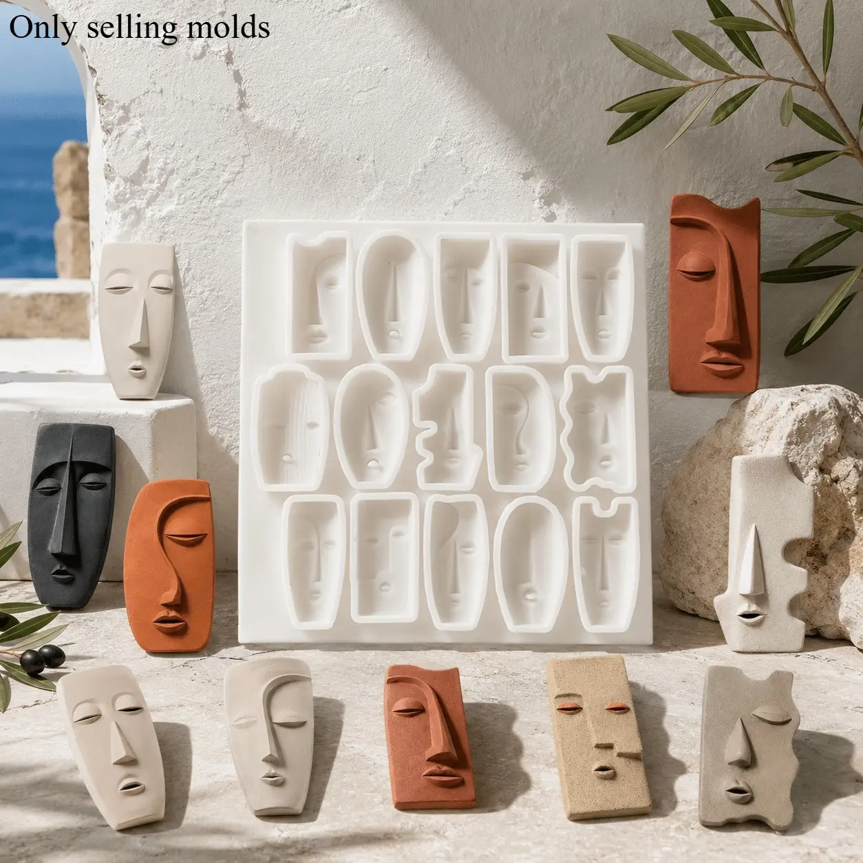 Artistic Facial Expression Molds, Modern Abstract Face Silicone Soap Molds, Suitable for Epoxy Resin, Candle & Plaster, DIY Craft Tools for Modern Aesthetic Home Ornaments