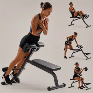 Adjustable Roman Chair Hyper Extension Bench Home Gym Machine for Back Extension Core Glute Lower Back Ab Training Foldable Adjustable Strength Exercise Equipment with Heavy Duty Frame for Home Gym Workout Fitness Bodyweight Training Multi-Function