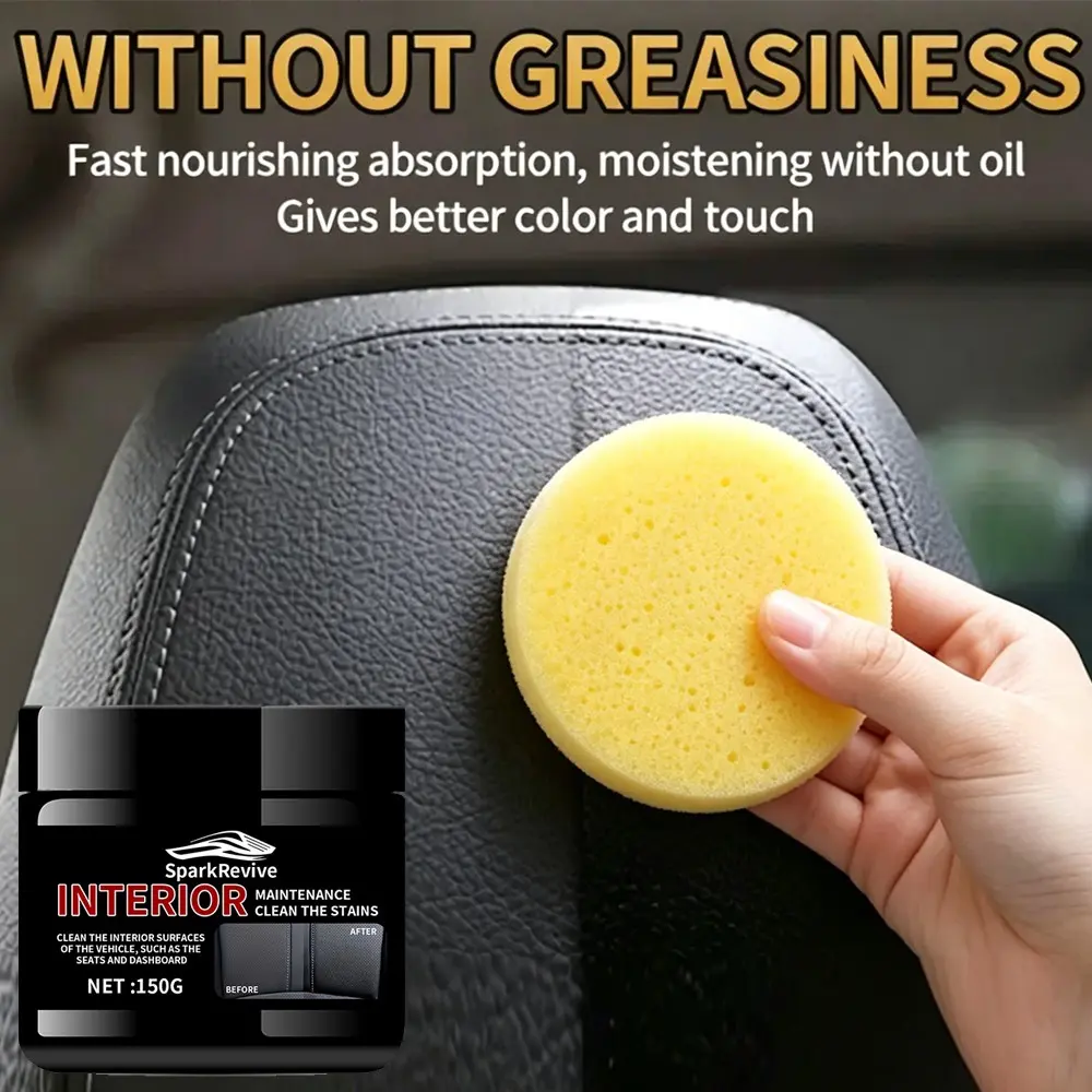 150g Car Interior Leather Care Balm Repair Oxidation & Whitening for Seats Consoles Nourish Polish Anti-Aging Auto Leather Conditioner
