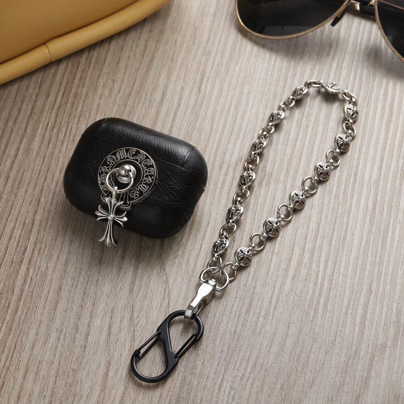 Retro PU Leather Earbud Case With Cross Charm Cool Protective Cover Compatible with Wireless Earbuds Pro 2 Pro 3