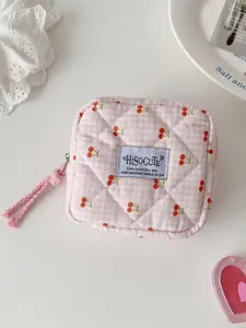 High-Value Cherry Lipstick Bag, Portable Sanitary Napkin Storage Pouch, Travel Mini EarphoneCase,Student Essential Organizer, Makeup Pouch, Handheld Cosmetic Pouch, Travel Cosmetic Bags