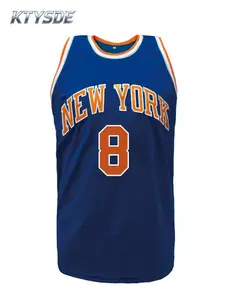KTYSDE 🔥 Hot Selling Men's #8 New York Basketball Jersey Embroidered Breathable Unisex Sleeveless Athletic Tank Top for Sports Training Casual Sports Jersey Workout Tops