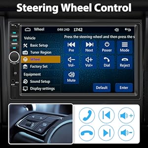 7 Inch Apple Carplay 2 Din Car Radio with Android Auto Bluetooth Handsfree Touchscreen Car Radio with Mirror Link FM/AUX/EQ/TF/AUX/SWC + Rear Camera+Microphone