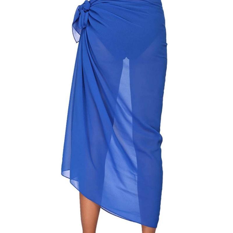 Women's Beach Long Skirt Chiffon Swimsuit Coverups Summer Bikini Wrap Sheer Scarf For Swimwear Cover Ups Bikini Wrap Shawls