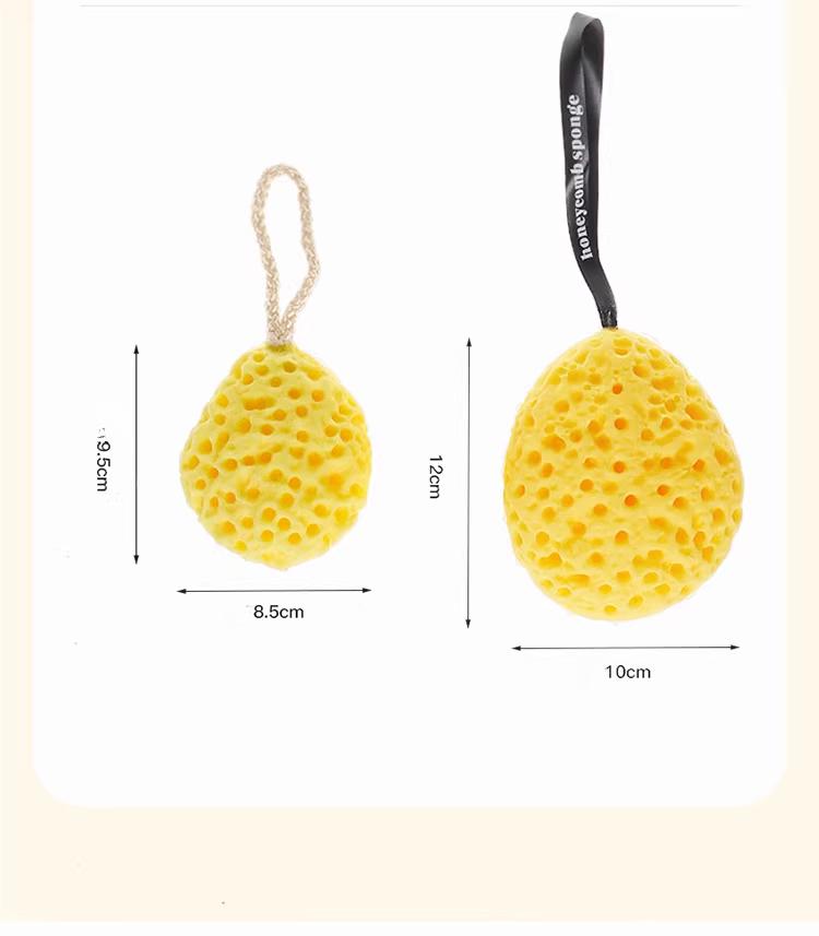 Cheese-shaped honeycomb bath sponge, extra-large soft bath brush, expands when wet to produce rich foam, durable and not easily disintegrated body exfoliator