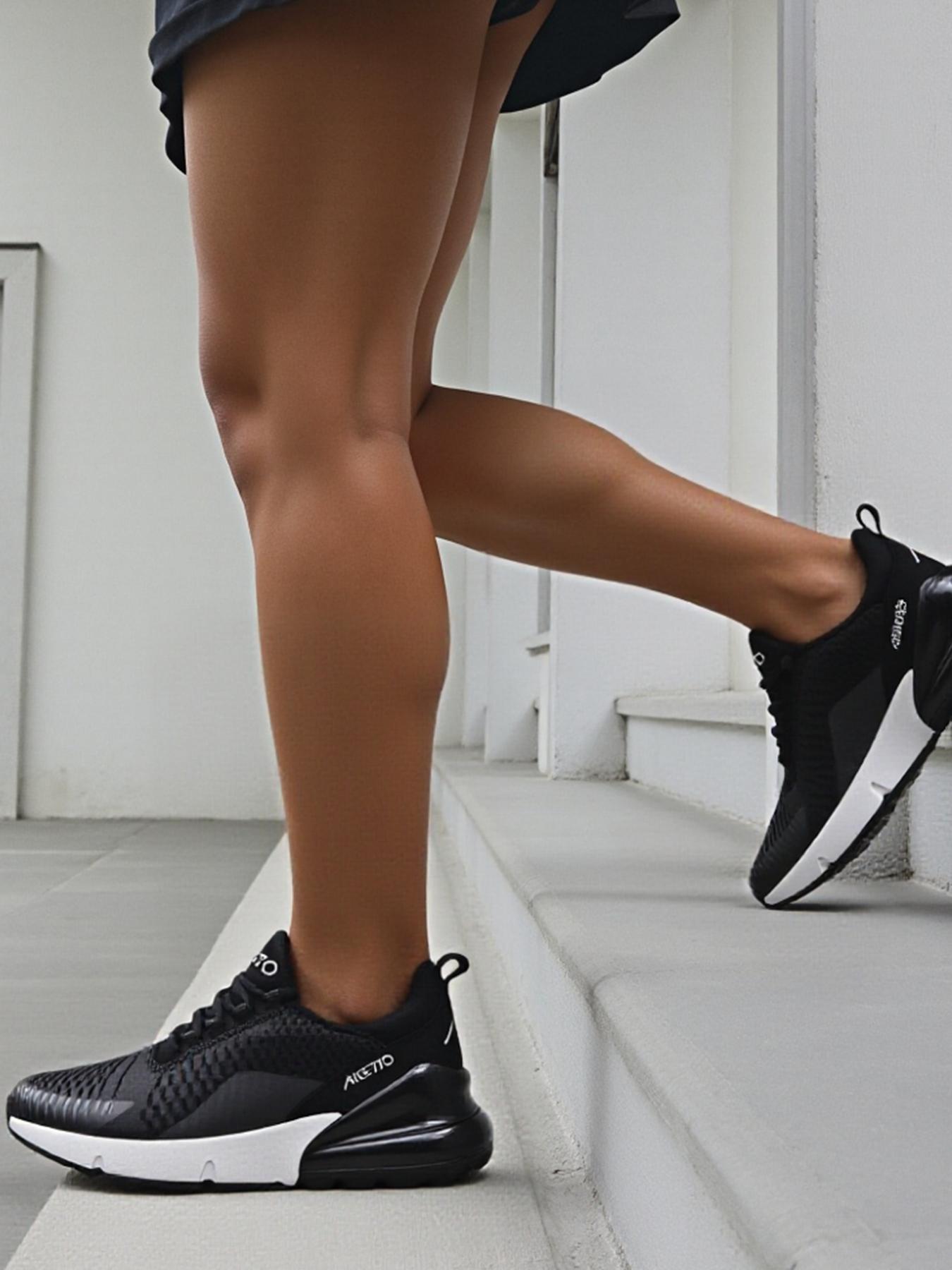 Men's  Air Cushion Running Sneakers, Breathable Mesh Upper, Shock-Absorbing Sole, Athletic Gym Shoes for American Athletes