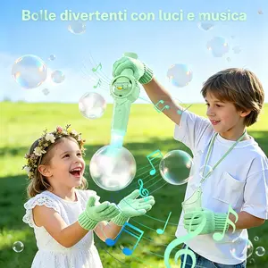 Electric Bubble Machine, USB Rechargeable with Lights and Music, Elastic Bubbles, Indoor Outdoor Play, Gift for Parents and Kids