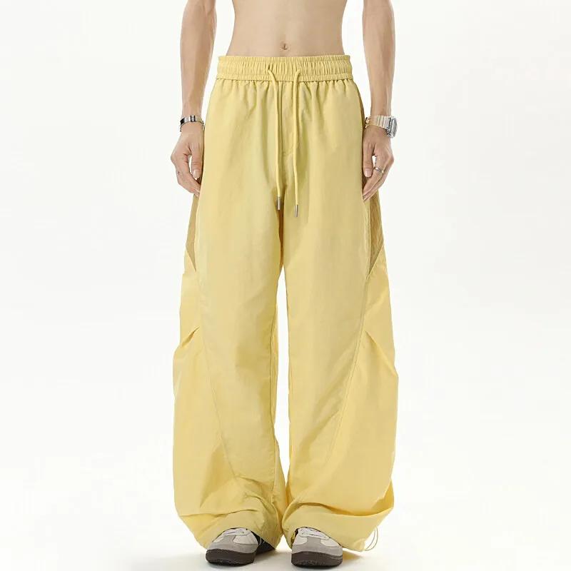 Kyn Apparel Dopamine Cool Color blocked Trendy Brand Street Dance Hip Hop Wide Leg Sports Pants Summer Thin Quick drying Parachute