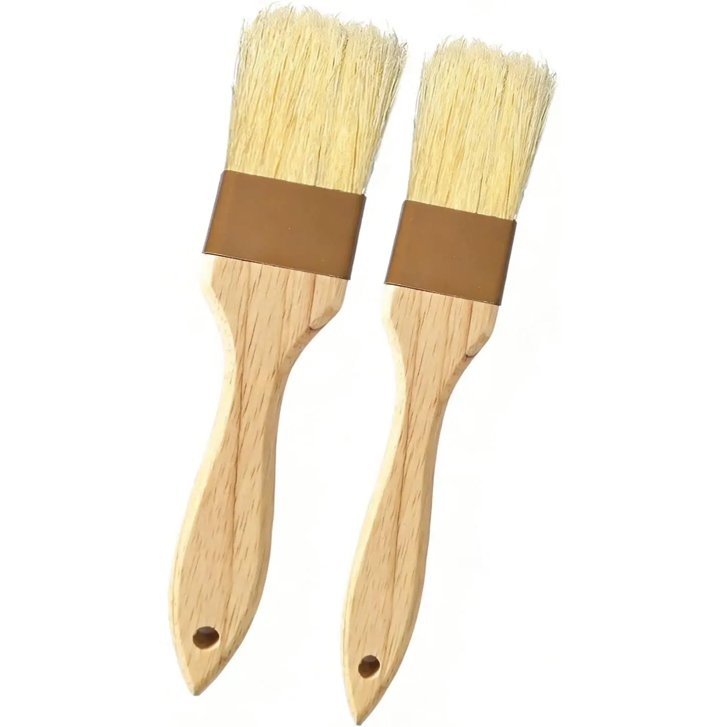 Pastry Basting Brush -  Grade, No Shedding  Bristle, Heat Resistant Wooden Handle, Durable Kitchen Tool for Baking, Cooking, Butter, Egg Wash, Glazing, Oil, Sauce (1" & 1.5")