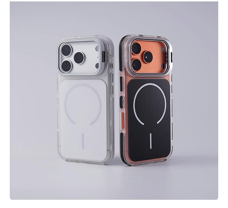 MagSafe Compatible iPhone  with Camera Stand & Shockproof Bumper |     Clear Protective Cover for iPhone 12 13 14 15 16 17 Pro Max Plus Air Anti-Scratch & Drop Protection mobile phone  soft female case dustproof phone case trendy aesthetic anti-fall fully