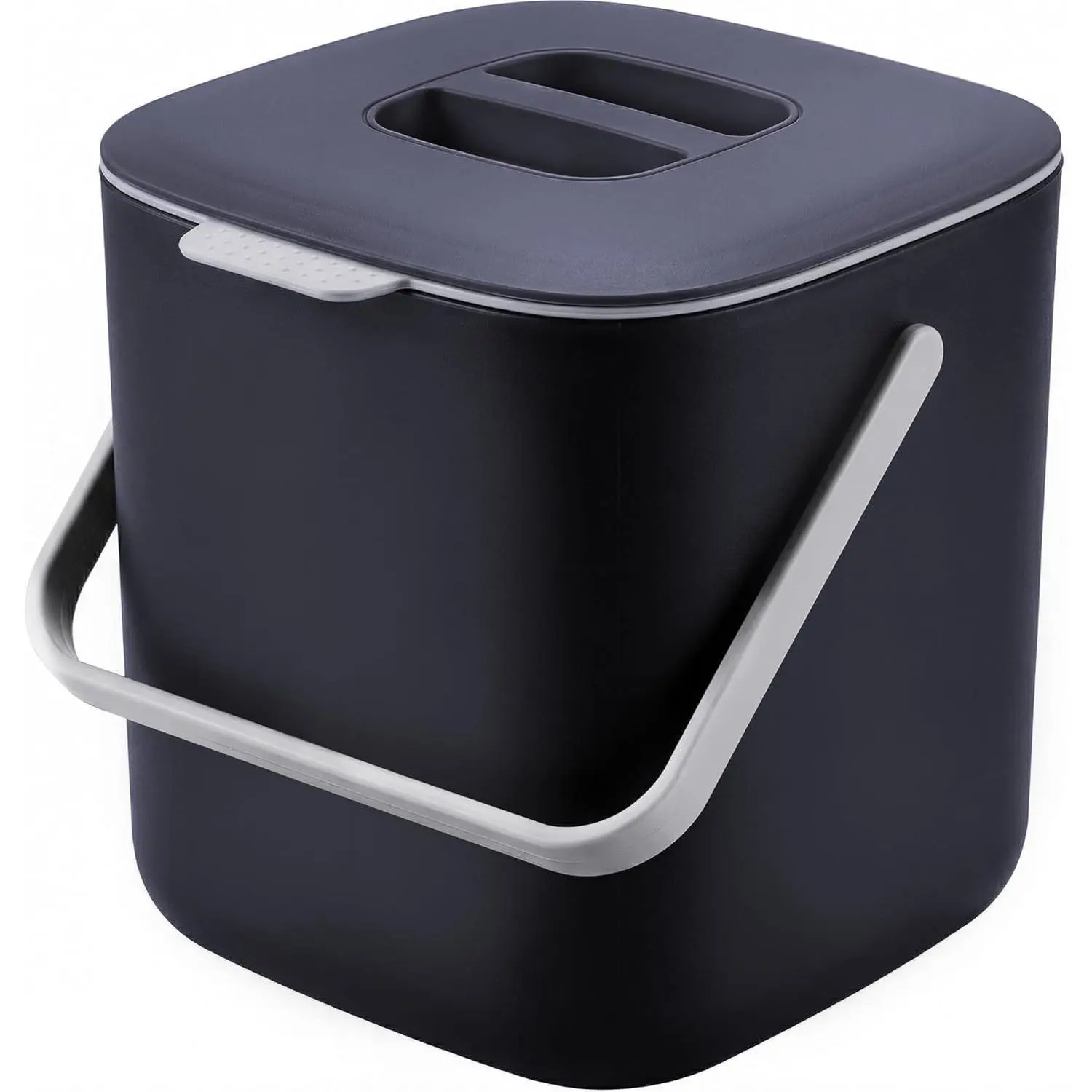 Sealed Countertop Kitchen Compost Bin, No Filter Required, 0.7Gal Indoor Compost Bucket with Lid and Handle (Gray)