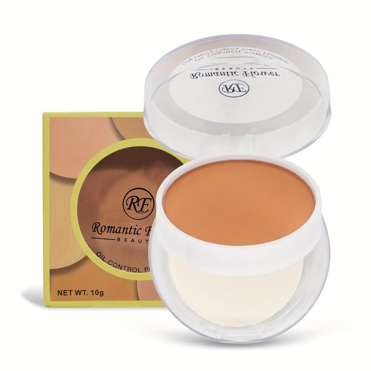 3 Shades Oil control Pressed Powder, Natural High Coverage Face Makeup, Matte Oil-Control Setting Powder with Puff and Mirror, Matte Makeup Finish