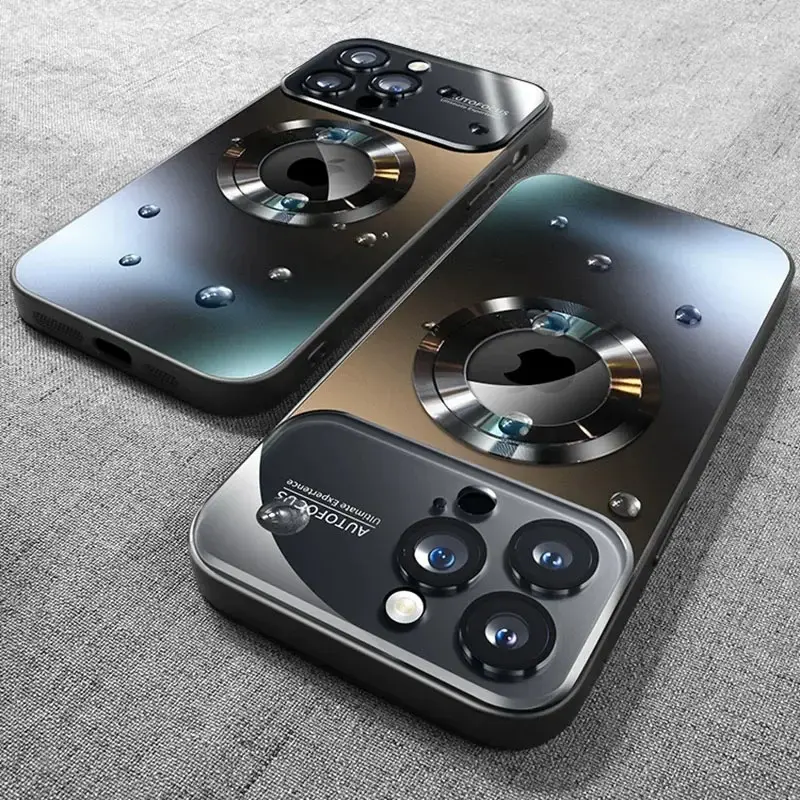 New Titanium Metallic Luxury Matte Case For iPhone 17 Air 17 16 15 14 13 12 Pro Max Plus Magsafe Lens Camera Protection Cover