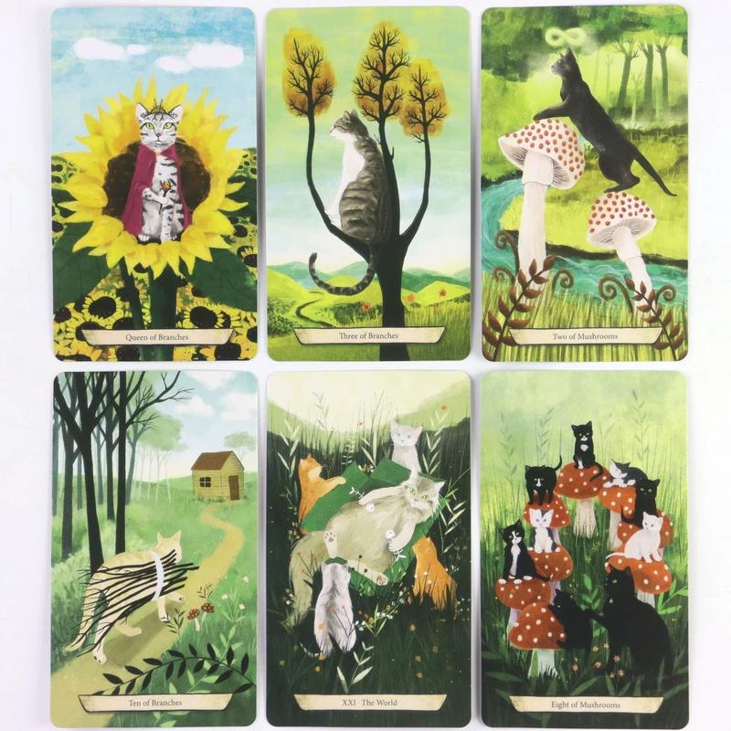 Secret Cat Tarot Cards Set, Portable 78-Card Deck for Fortune-Telling & Spiritual Guidance, Ideal Gift for Ages 14+