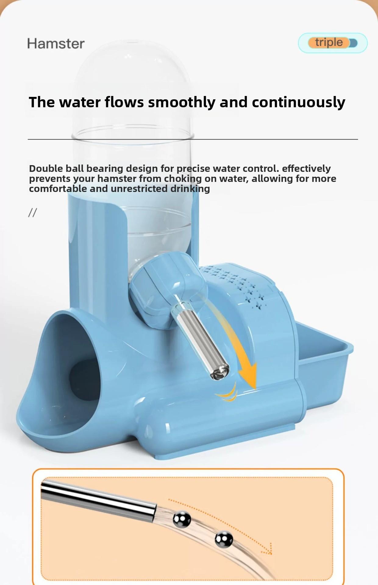 Automatic Hamster Water Bottle with Leak-Proof Ball Dispenser for Rabbit Guinea Pig Hydration Drinker Cage Supplies Small Pets