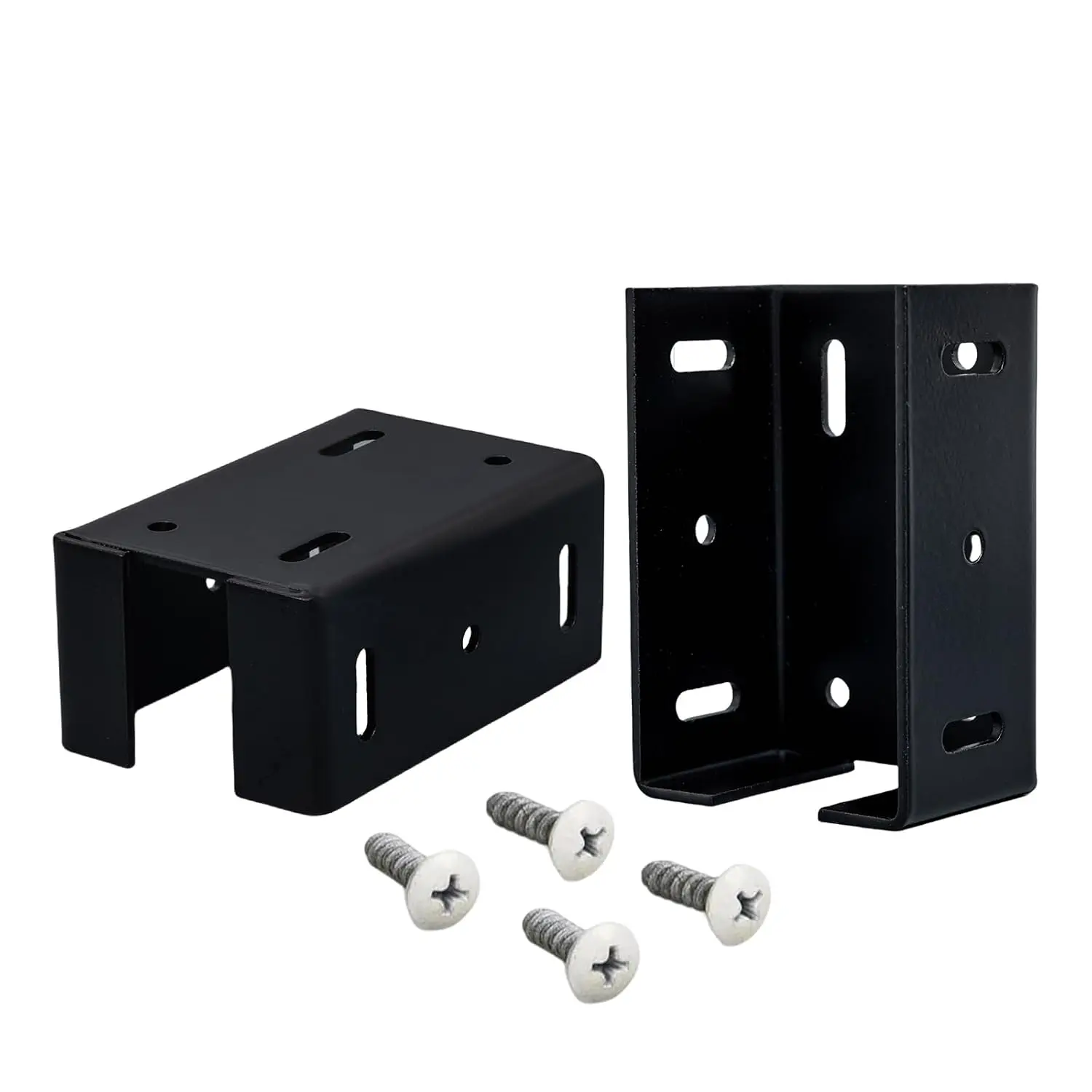Heavy Duty 2-3/4 inches Fence Rails Brackets Kit Metal  for 2.75in Frail Plastic Brackets, Alluminum Fence Bracket for Vinyl Fencing Panel to  Connection (Black, 2 count & 20 Screws)