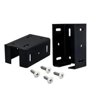 Heavy Duty 2-3/4 inches Fence Rails Brackets Kit Metal  for 2.75in Frail Plastic Brackets, Alluminum Fence Bracket for Vinyl Fencing Panel to  Connection (Black, 2 count & 20 Screws)