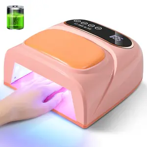 Cordless UV LED Nail Lamp with Hand Pillow, 2000mAh Rechargeable Fast Curing Dryer, U-Shaped Design for Comfortable Manicure at Home or Salon，Ideal New Year Birthday Gift，Nail supplies