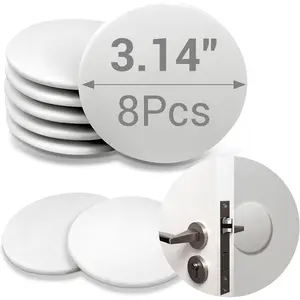 8 Pack 3.14" White Heavy-Duty Adhesive Door Stoppers for Wall, Shock-Absorbent Wall Protector Prevents Scratches on Walls and Doors from Door Knobs
