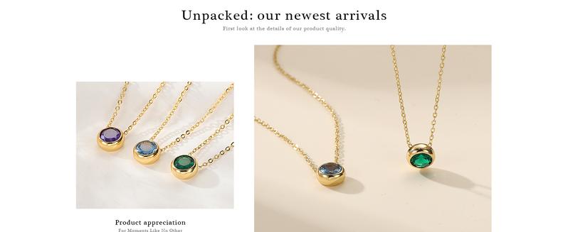 Trendy Birthstone Necklace for Women, Dainty 14K Gold Plated Red Blue Green Diamond Emerald Birthstone Necklace 12 Month Birthstone Jewelry Birthday Gifts for Women Teen Girls