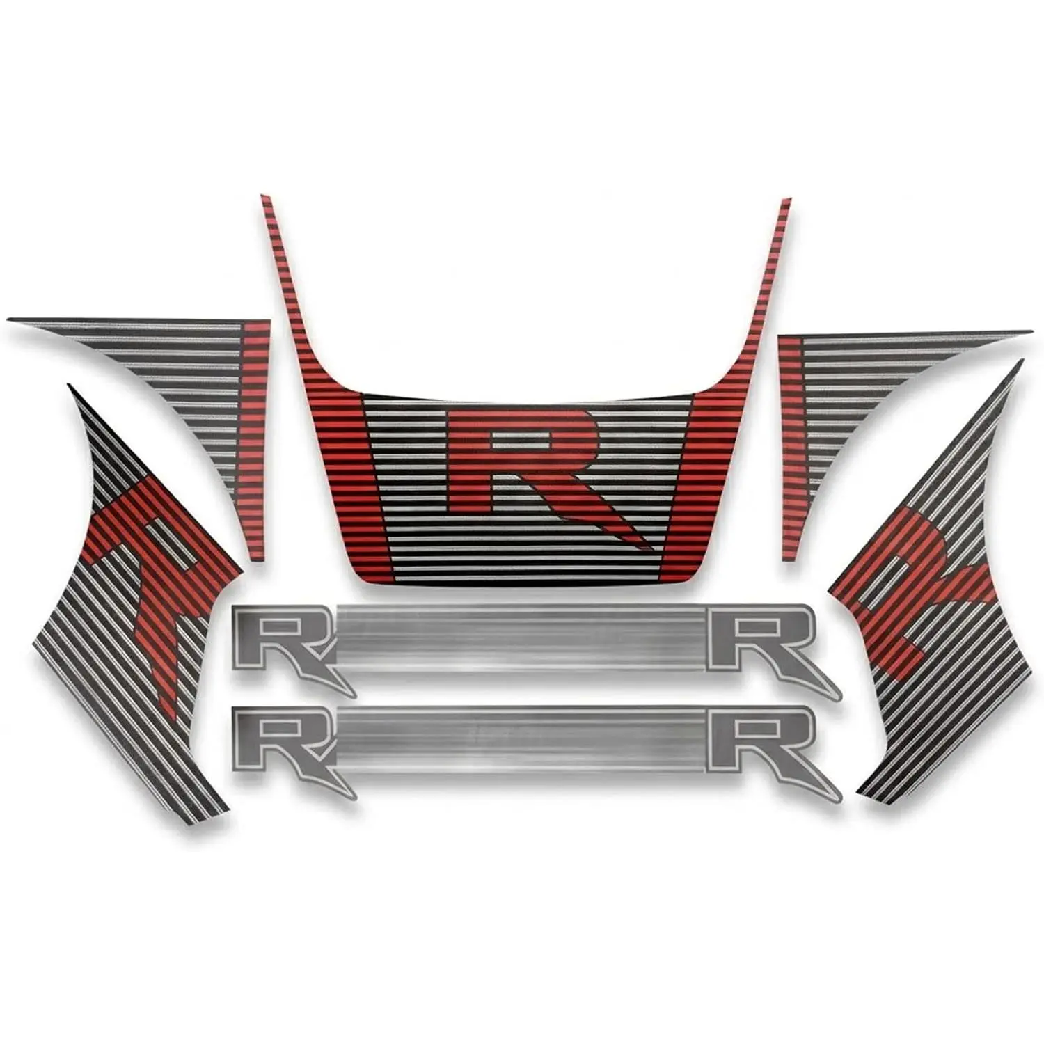 Carbon Fiber Hood Decal Graphics Stripe Kit with DIY Tool Kit - Custom Look PVC Vinyl Peel and Stick Decal Sheet for Ford F150 Raptor 2022-2025 Truck Bed Side Exterior Accessories