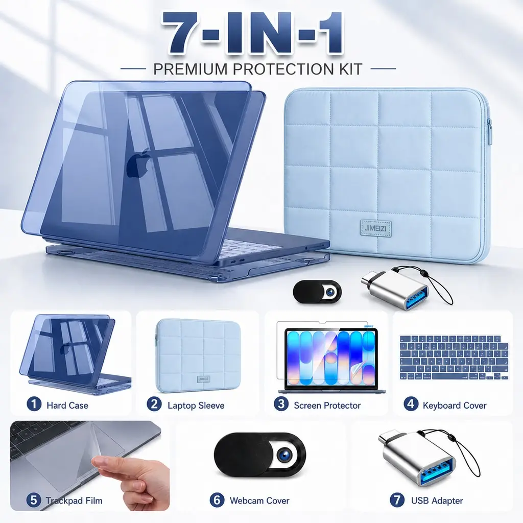Skyfire Tc for Macbook Neo Case 13 Inch 2026 Model A3404, Crystal Indigo, Crack & Scratch Resistant, Sturdy Hard Shell, MAC Neo Accessories