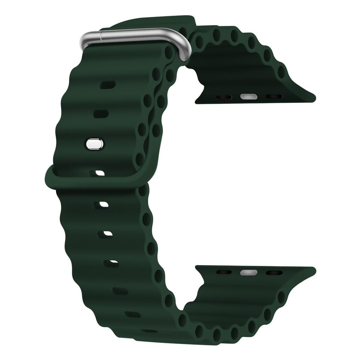 Ocean Band Compatible with Apple Watch Ultra Bands 49mm 46mm 45mm 44mm 42mm Adjustable Silicone Sport Strap for Iwatch Series 1-11 Se Smartwatch Strap Smart Watch Straps