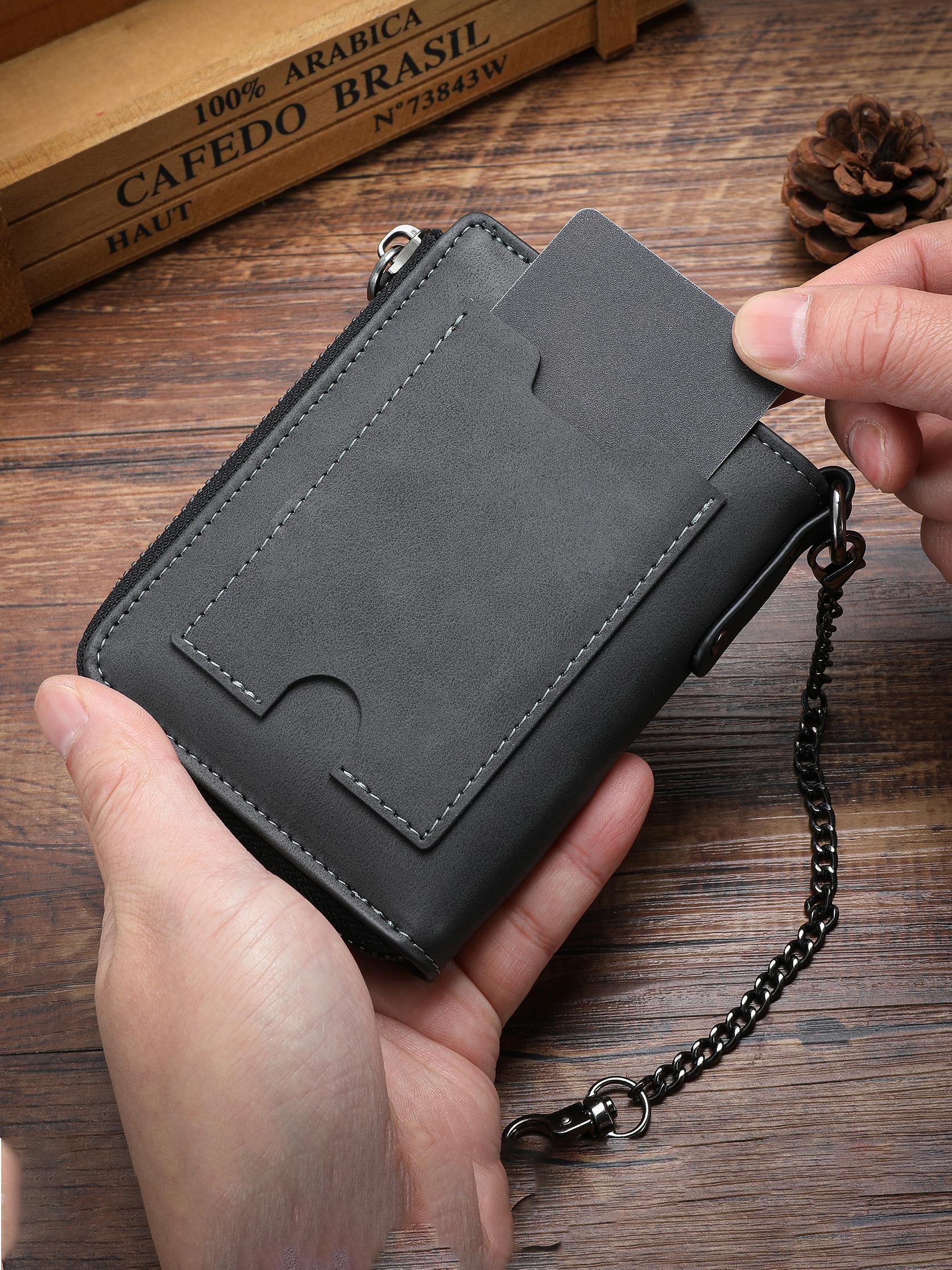 Men's Vintage Multi Card Slot Short Wallet, Casual Trendy Wallet, Casual PU Leather Zipper Wallet, Zipper Wallet Design, Multi-functional Wallet for Men for Daily Use