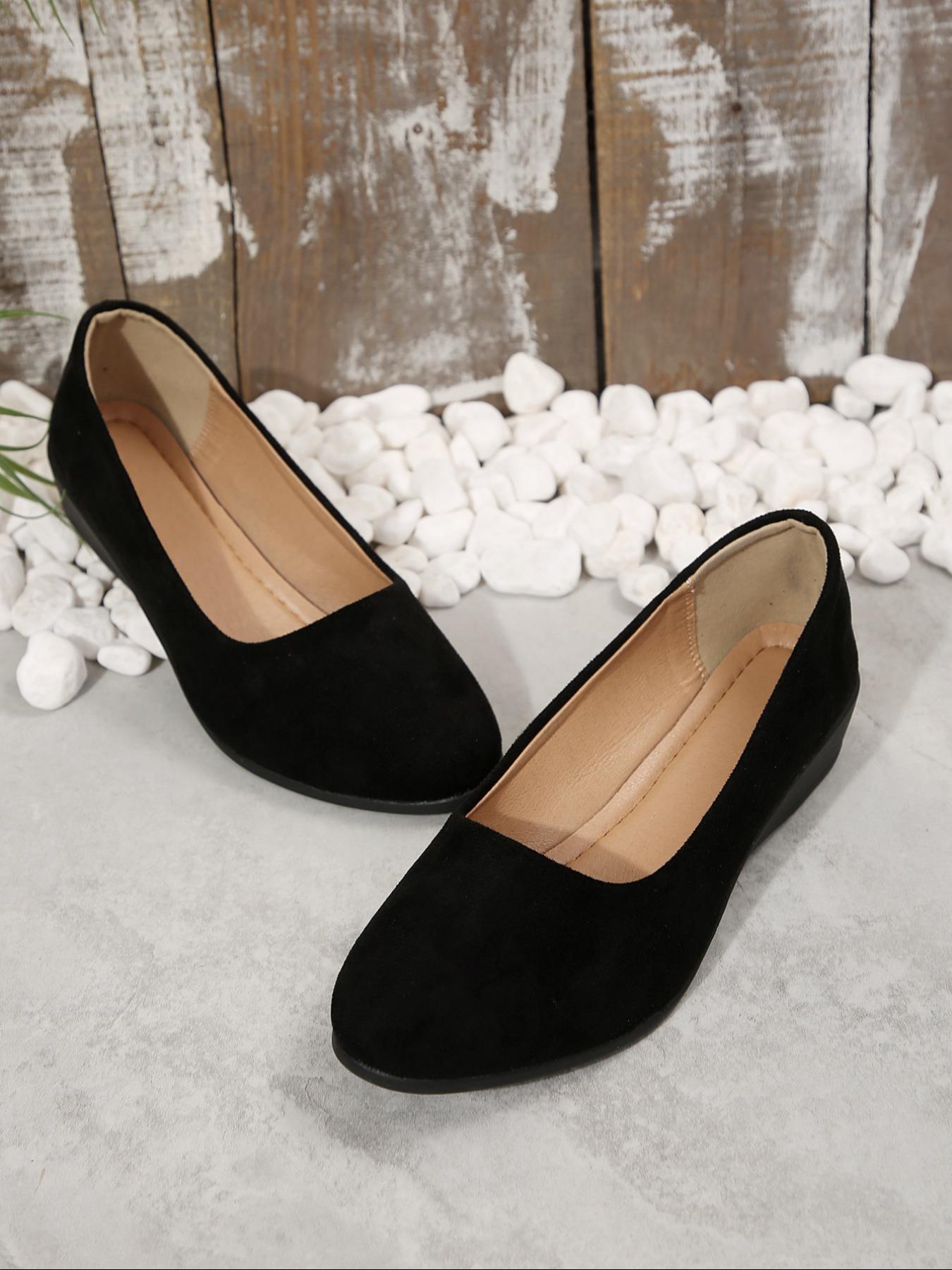 Women's Round Toe Slip-on Flats, Soft Pu Leather Fall, Lightweight Rubber Sole, All-season Comfortable Design, Slip On Shoes, Casual Trendy Flat