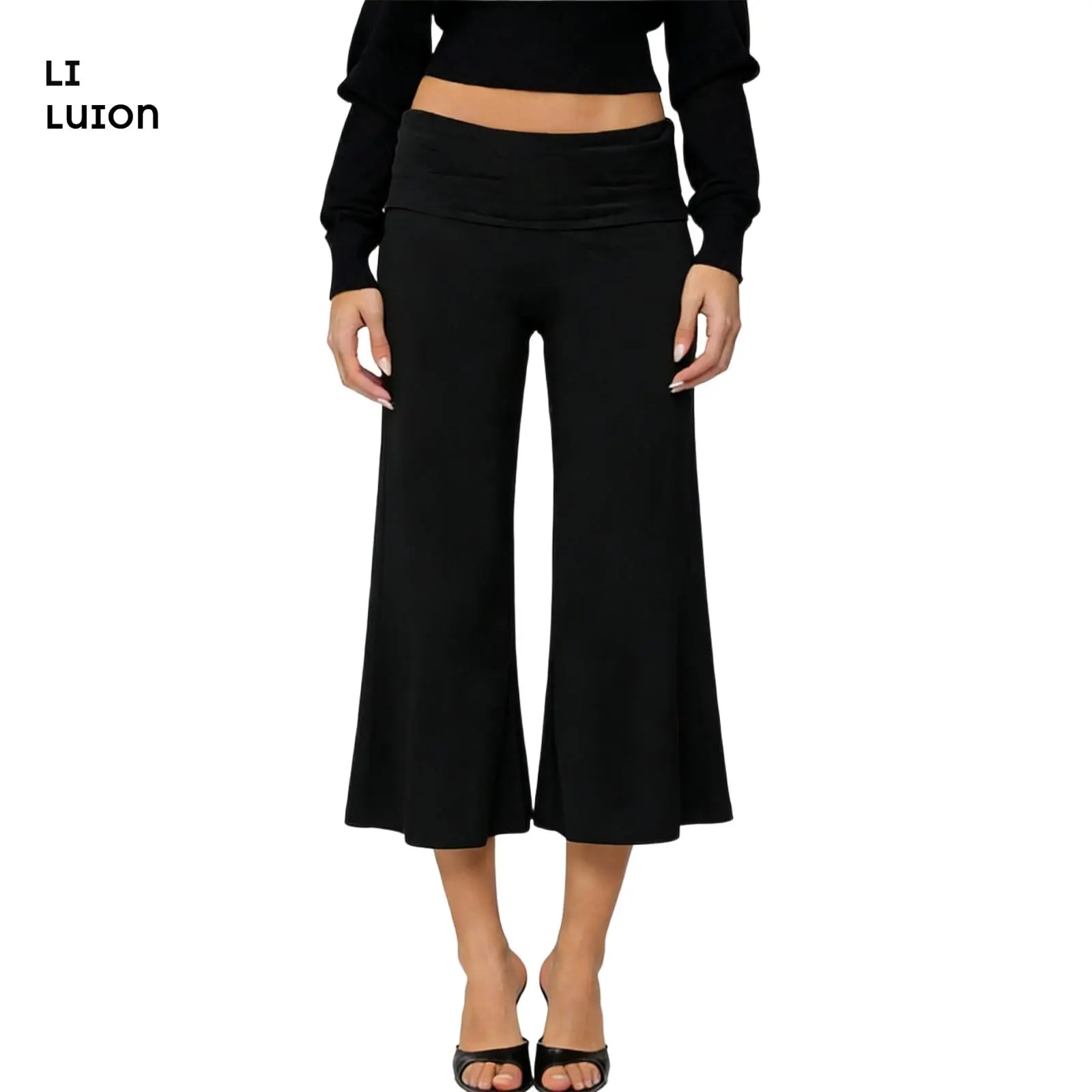 Gauchos Wide Leg Capri Gaucho Pants For Women Fold Over Culottes