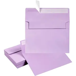 100 Pack Light Purple A7 Self-Adhesive 5x7 Envelopes, Suitable for Invitations and 5x7 Greeting Cards, 5.24 x 7.21 Inches
