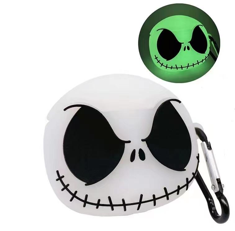 Glow In The Dark Skeleton Earbud Case Shockproof Cool Cover Compatible with Wireless Earbuds Gen 2/3 Pro