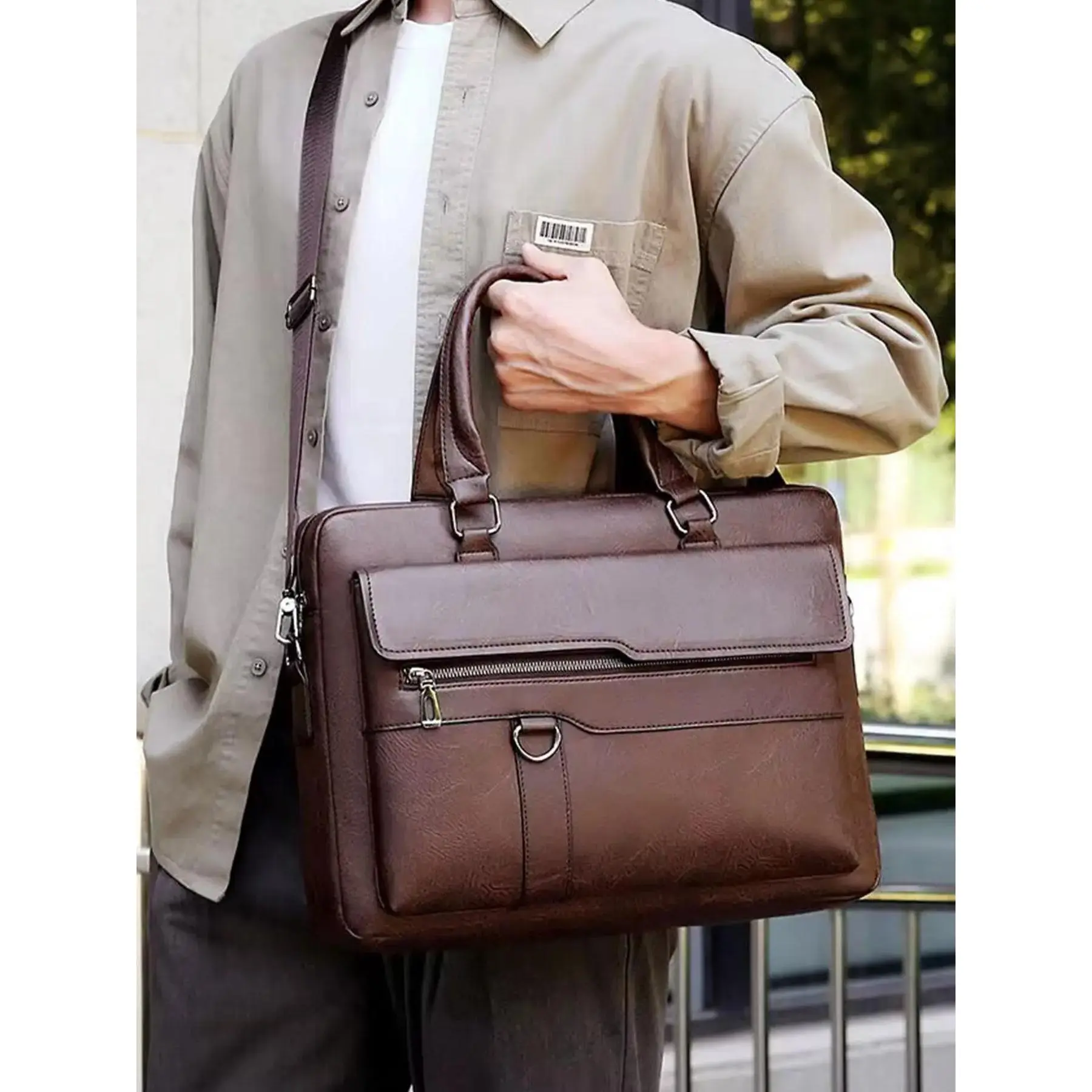 Men's Handbag Briefcase, Business Casual Shoulder Bag, Crossbody Leather Wallet, New Laptop Bag, Stylish and Functional Design