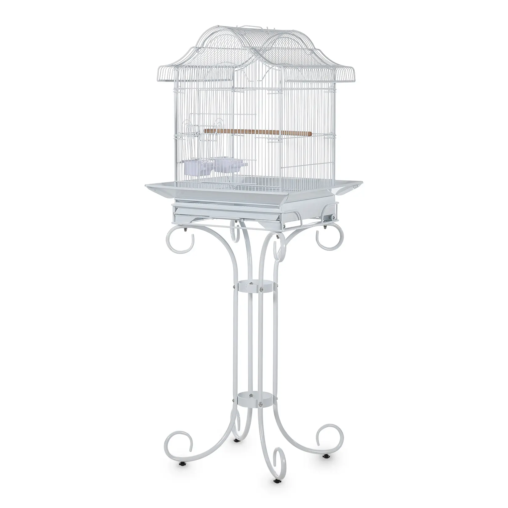 Heavy-Duty 58'' Wrought Iron Bird Cage – Rolling Stand, Non-Toxic Finish, Removable Tray, Stainless Steel Bowls, Spacious Flight Aviary for Cockatiels, Parakeets, Finches, Lovebirds & Conures – Easy Clean Design