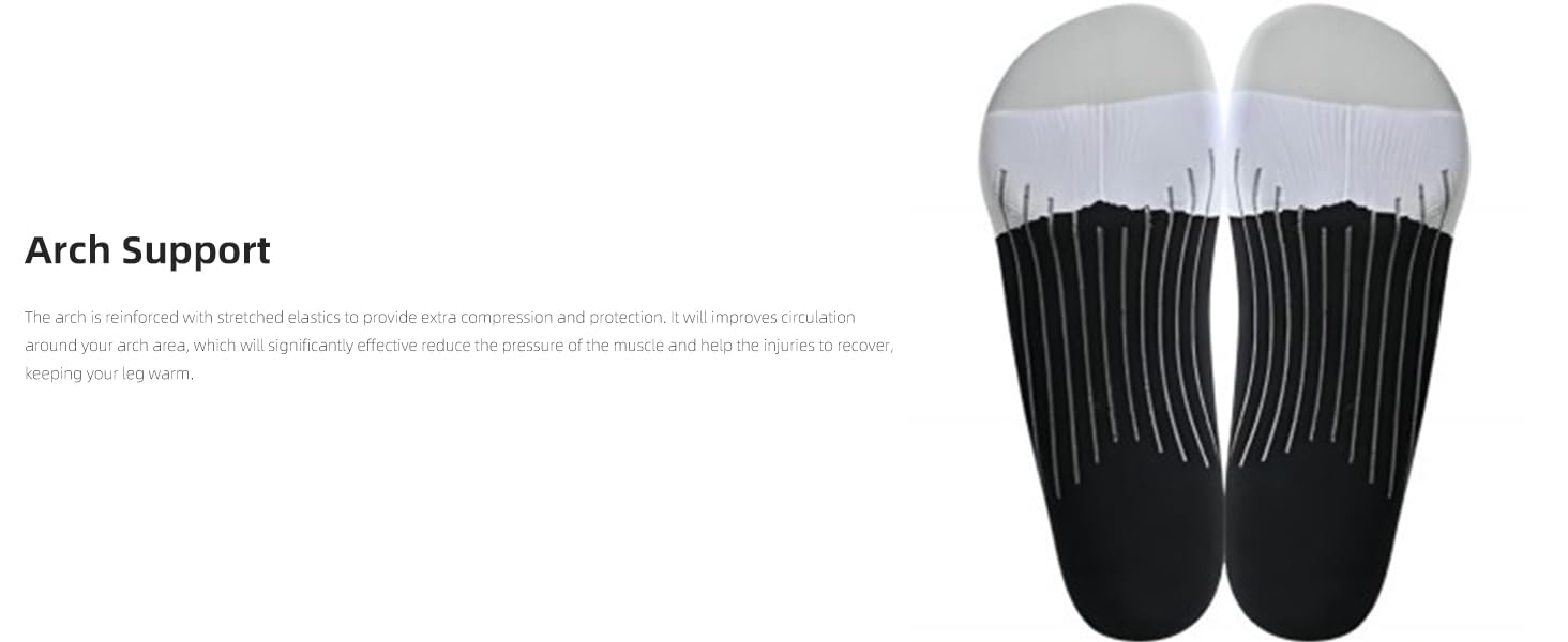 Compression Ankle Support Socks Women - Coolmax Wicking, Cushioned Athletic, Plantar Fasciitis Relief 2/3/6 Pairs