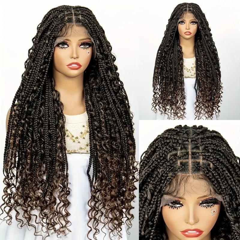 Hot Girl African Braid, Latin American Curl, Full Lace Hand-Woven Wig