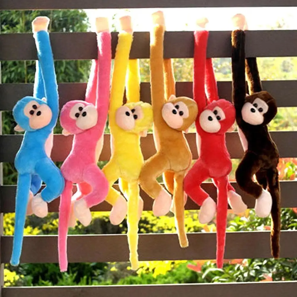 Long Arm Monkey Plush Doll Color Stuffed Monkey Cute Animal Plush Toys Creative Curtain Doll Hanging Monkey Plush Animal Gifts