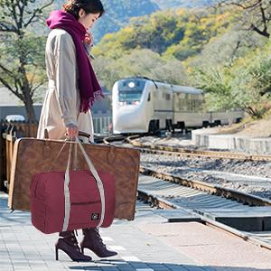 SICANDAENHK Tired of bulky heavy luggage?These 2 foldable travel carry-on bags are your best pick!Premium waterproof fabric, ultra-lightweight comfy design in wine red and navy blue, suitable for overnight travel, weekend vacations, holiday trips SICANDAENHK Tired of bulky heavy luggage?These 2 foldable travel carry-on bags are your best pick!Premium waterproof fabric, ultra-lightweight comfy design in wine red and navy blue, suitable for overnight travel, weekend vacations, holiday trips