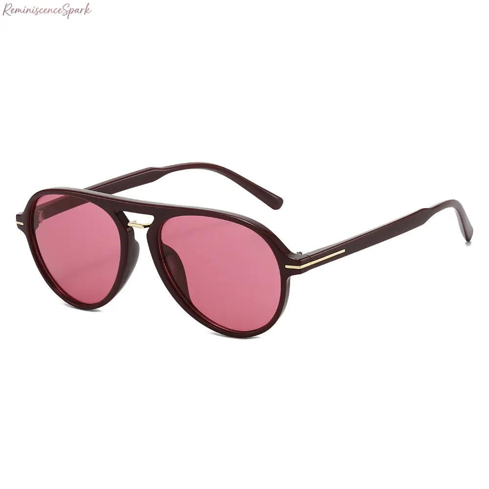 Unisex Retro Double Bridge Aviator Sunglasses - UV400 Sun Blocking, Lightweight Transparent Frame, Fashion Shades for Women, Versatile Sports & Outdoor Eyewear for Driving, Daily Casual Use, Womens Sunglasses