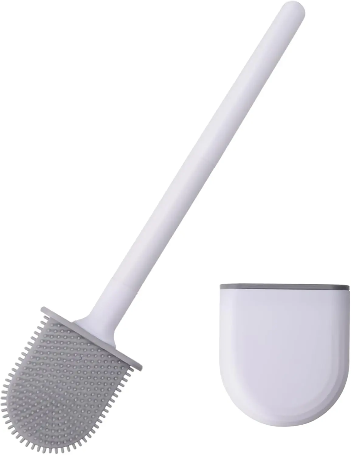 Toilet Bowl Brush, Toilet Brush Silicone Won't Damage Toilets, Wall Mounted Toilet Brush-Anti-Roll, Anti-Drip Design, Suitable for RV Travel Trailers and Campers, Made by RVers for RVers