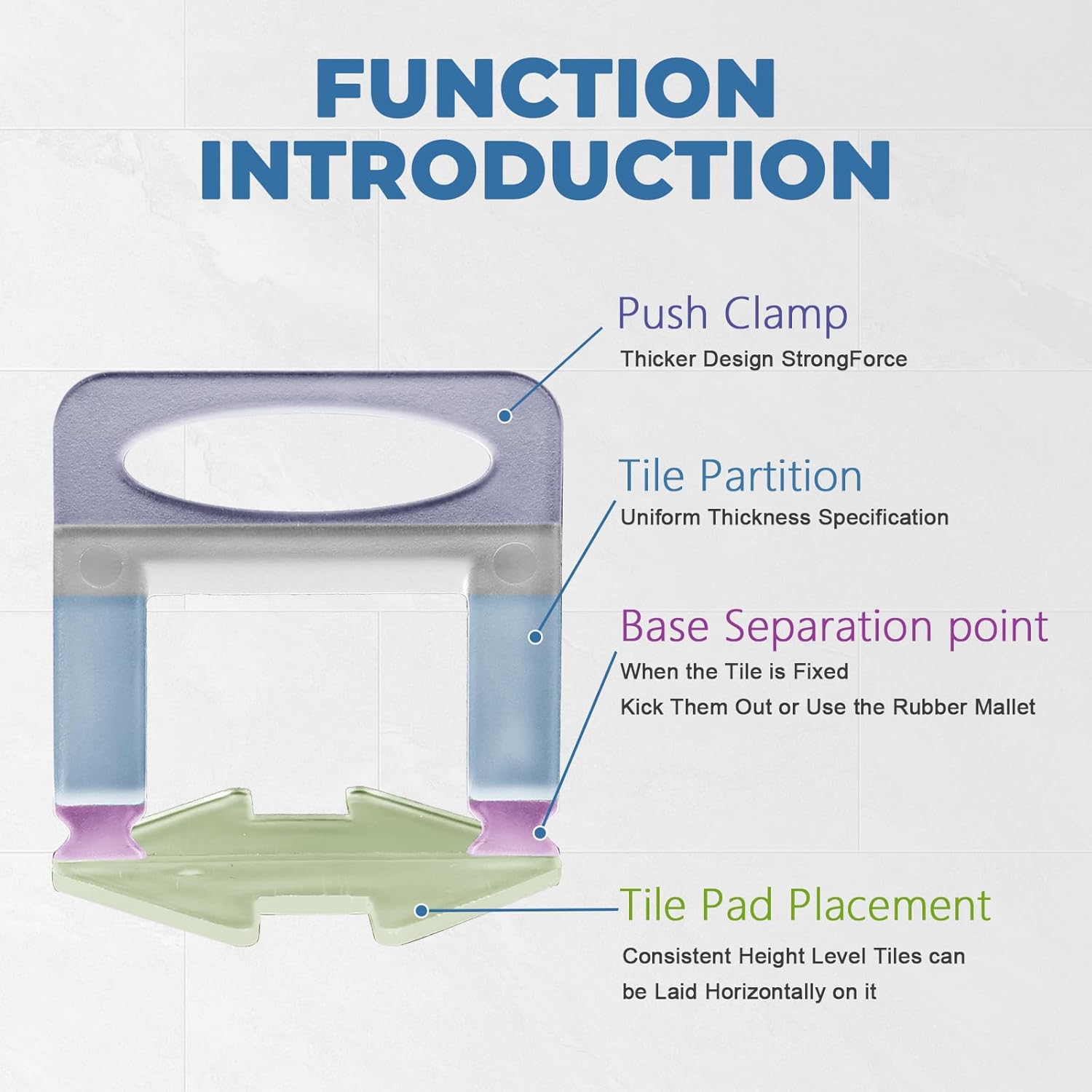 Tile Spacers 1/8, 2000 count DIY Tile Leveling System Clips for Professional Leveler Ceramic Tile and Stone Installation