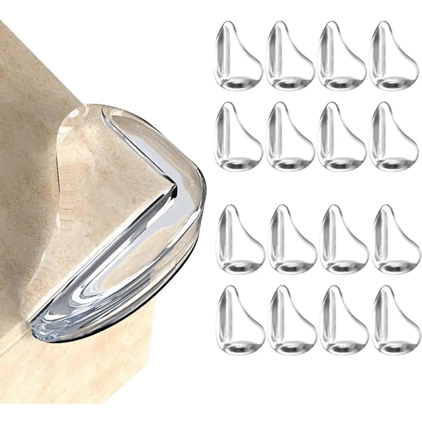 16 Pack Clear Baby Corner Protectors, Furniture Corner Guards & Edge Safety Bumpers for Sharp Table and Furniture Edges(Gift)