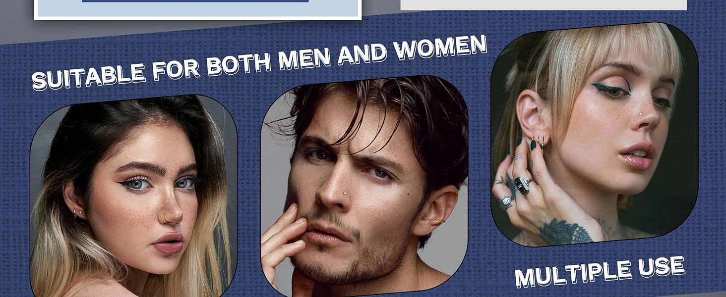 MILACOLATO 28PCS Hypoallergenic Nose Rings Hoops Studs - 316L Stainless Steel Nose Ring for Women Men - L Shaped CZ Nose Stud Hoop Nostril Piercings Jewelry Set 18G 20G 22G Silver Rose Gold Black Rainbow