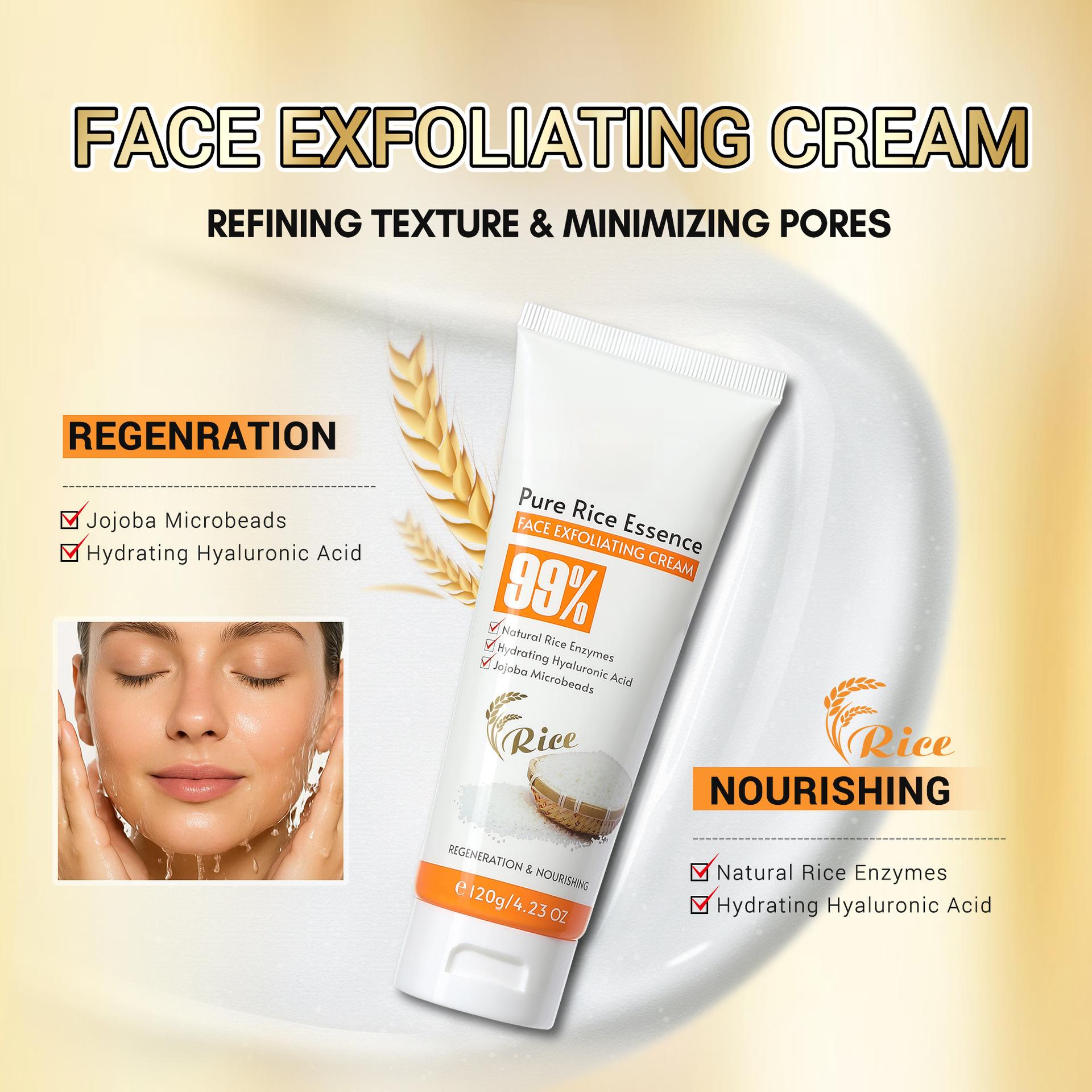 Rice scrub for facial deep pore cleansing, non-irritating, moisturizing, exfoliating dead skin cream