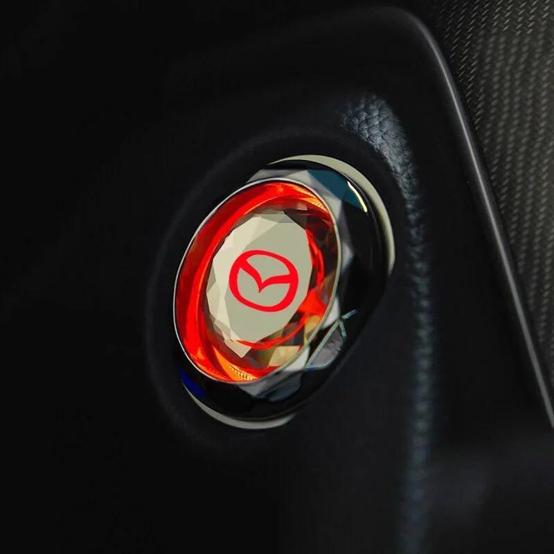 1Pcs car Engine One Button Start Switch Stop Button Cover for Mazda 3 CX3 CX9 CX5 CX8 Mazda6 MX-5 CX30
