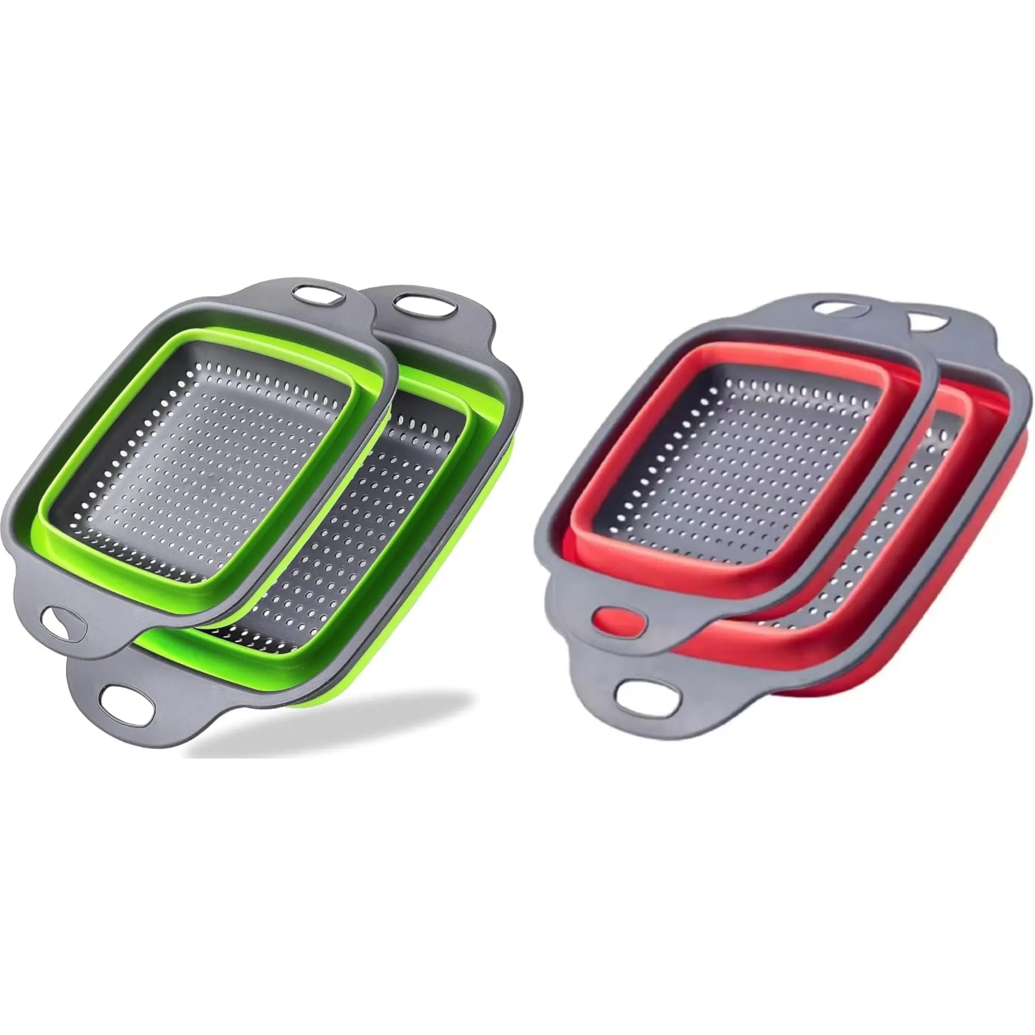 Collapsible Colander,Collapsible Colander Set,Folding Kitchen Silicone Strainer,Vegetable Pasta And Fruit,Folding and Expandable Square Silicone Kitchen Strainer