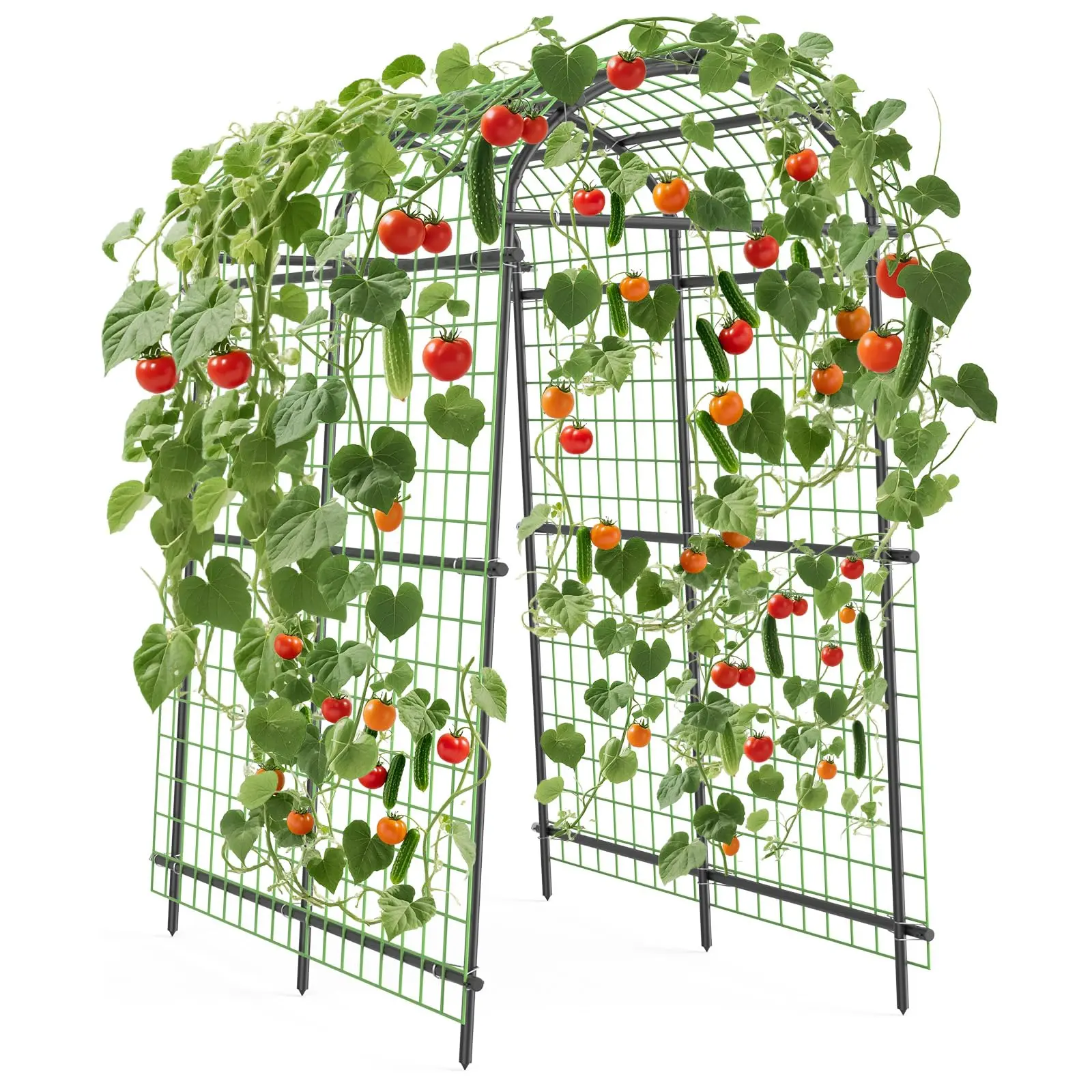 GARVEE Trellis Garden, Metal Trellis Arch, Roses, Metal Garden Arch, Adjustable Width (90-115 cm), Weatherproof Garden Arch for Climbing Plants, Vegetables, Fruits, Flowers, 115 x 183 x 230 cm